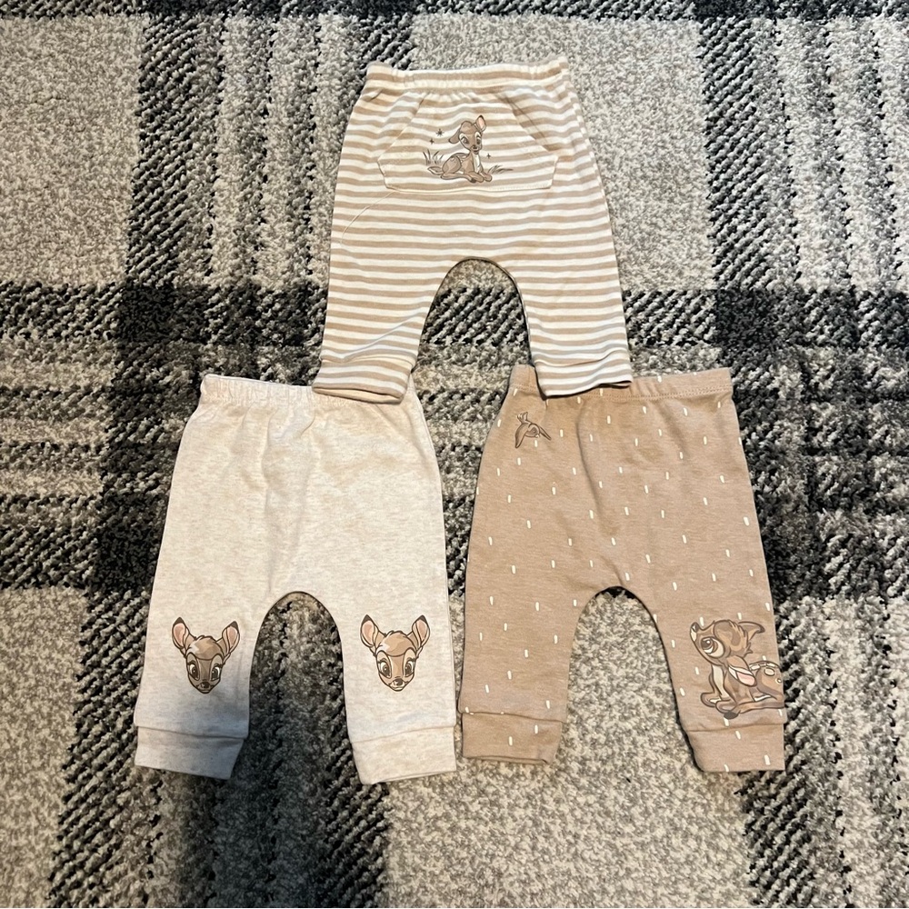 NWOT Disney Baby Bambi Pants Bundle 0-3 months